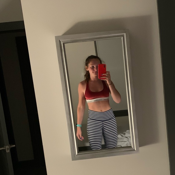 striped, high-waist, cropped athleta yoga leggings - Picture 2 of 2